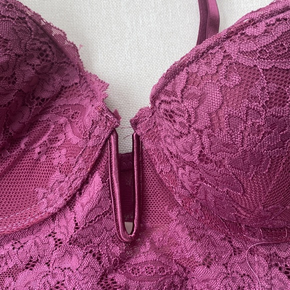 Magenta baby doll and thong - Picture 4 of 7